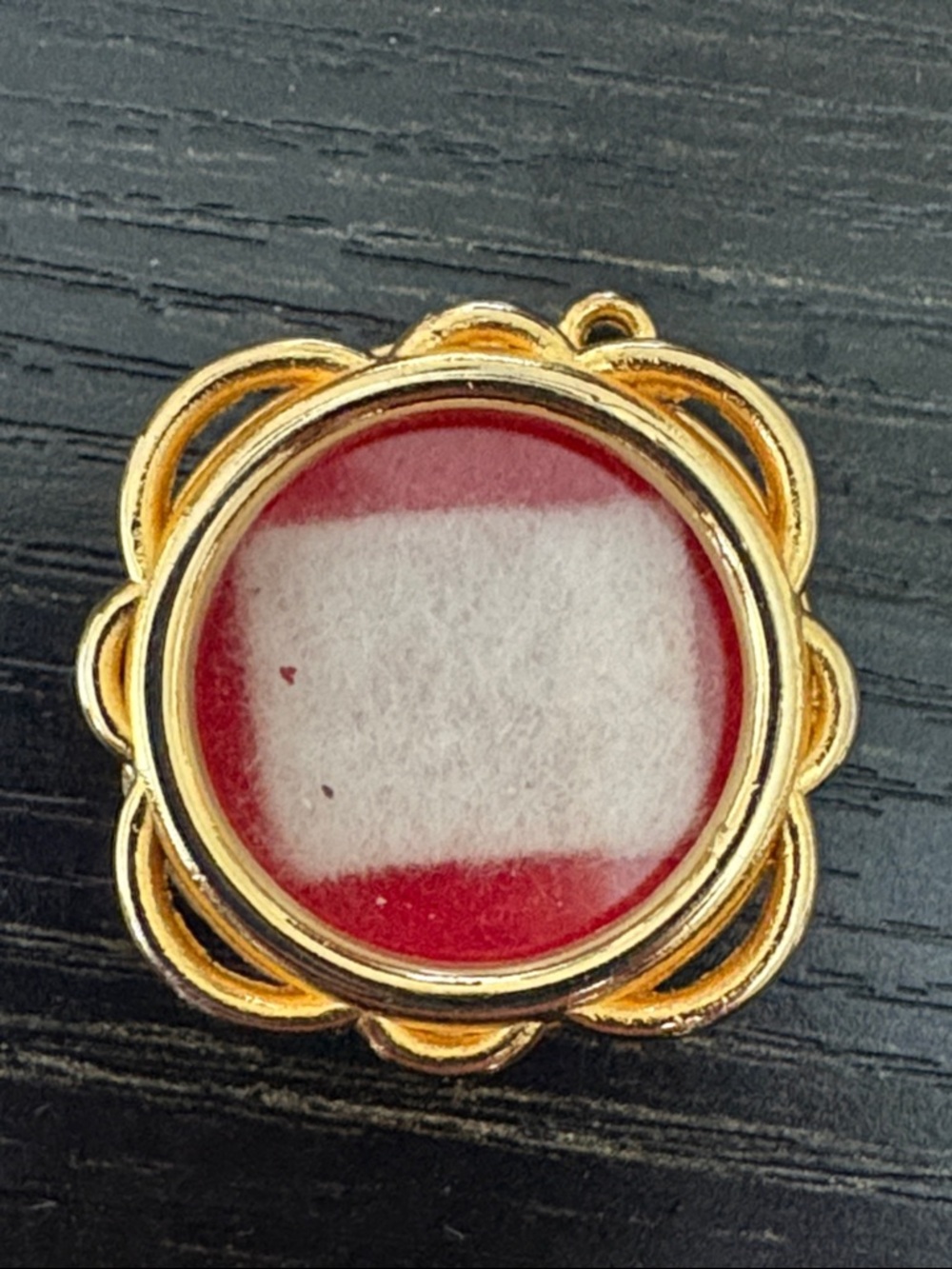 Gold-Tone Red Round relic holder Pendant Charm